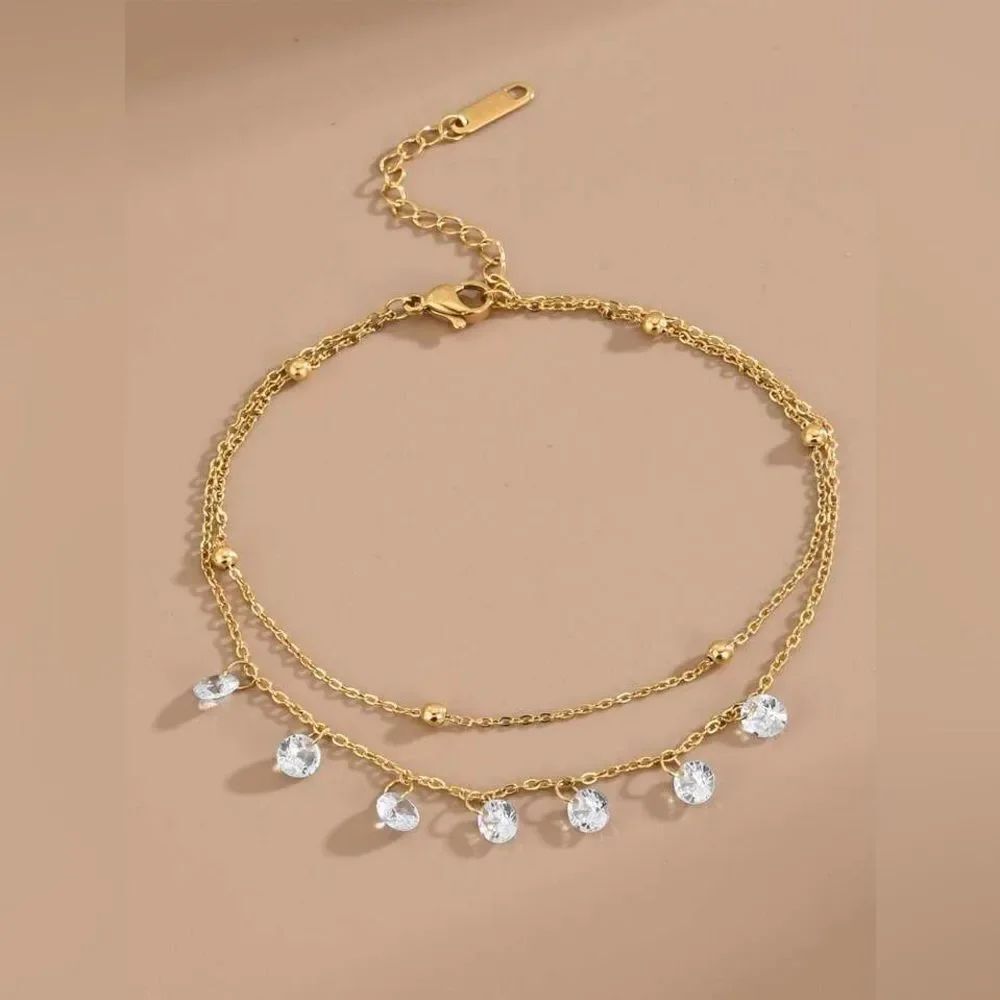 Boho crystal anklet N718